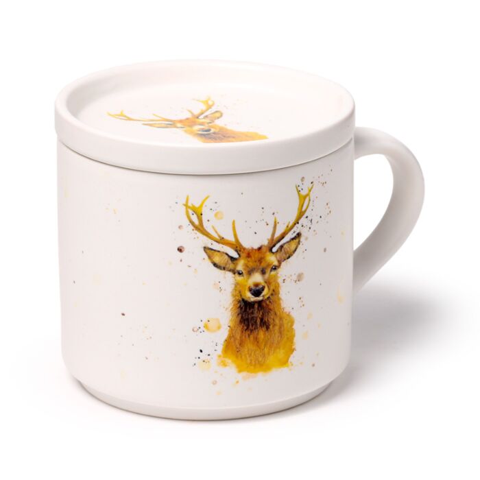 Taza de Porcelana y Posavasos Jan Pashley Stag