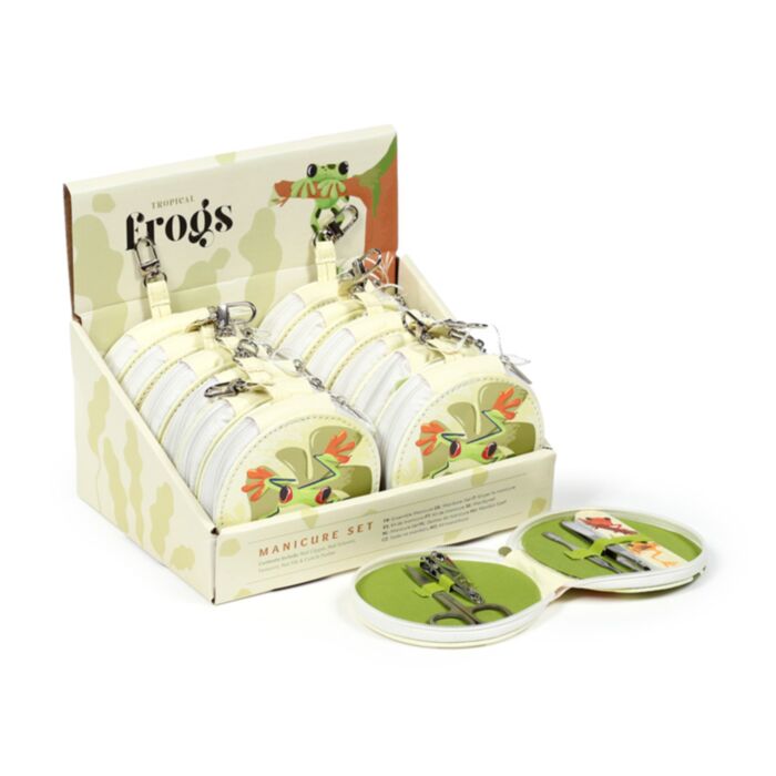 Set de Manicura Redondo de 5 Pizas Ranas Tropicales