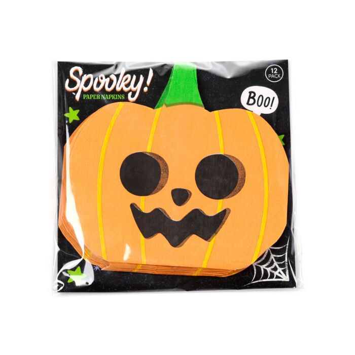 Paquete de 12 servilletas de Papel Halloween Calabaza 