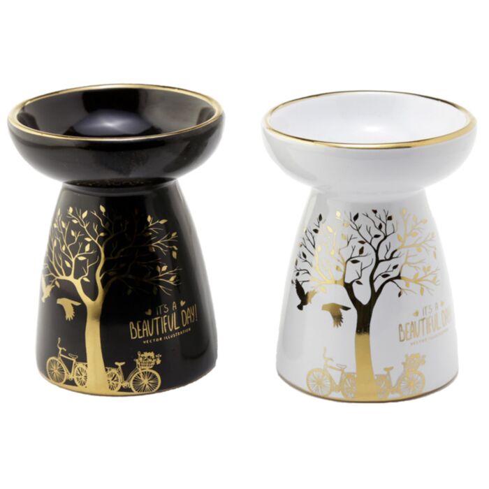 Quemador de Aceite de Cerámica Árbol Dorado