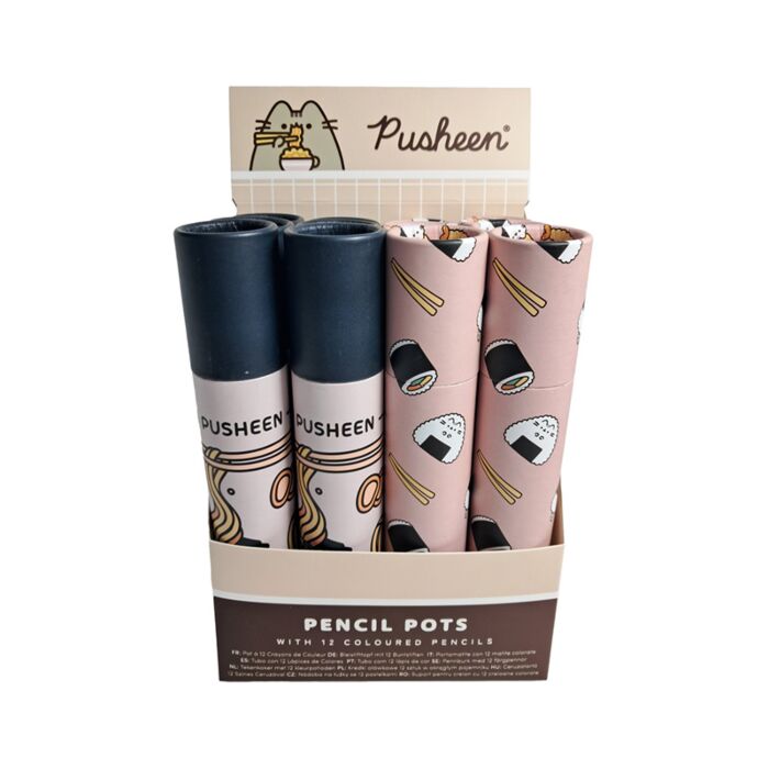 Tubo con 12 Lápices de Colores Gato Pusheen Sushi Club 