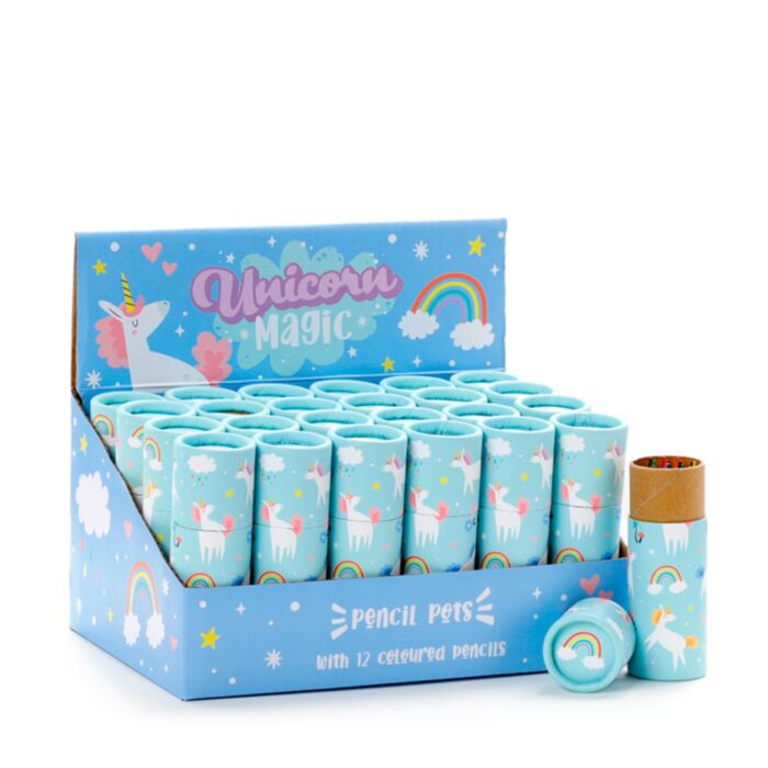 Tubo con 12 Lápices de Colores Unicornio Mágico Grande