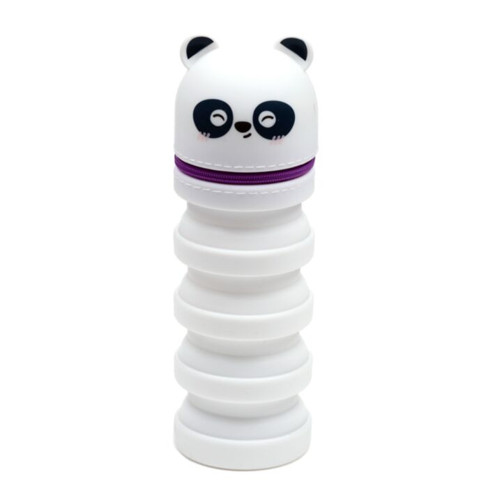 Estuche Vertical de Silicona con Cremallera Adoramals Oso Panda