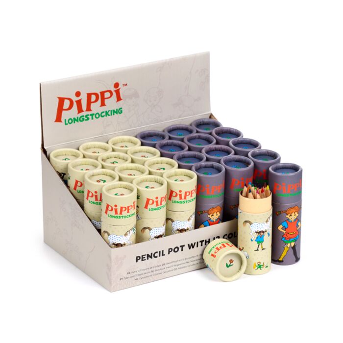 Tubo con 12 Lápices de Colores Surtidos Pippi Calzaslargas