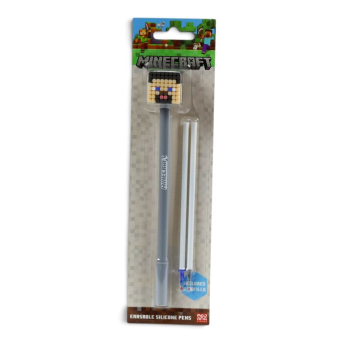 Bolígrafo Borrable Inkredible con Tope de Silicona Steve de Minecraft