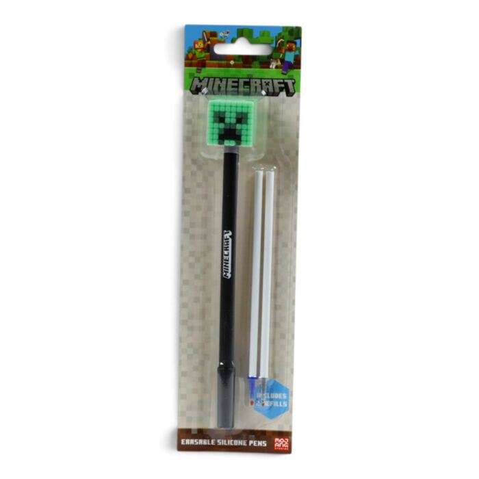 Bolígrafo Borrable Inkredible con Tope de Silicona de Minecraft