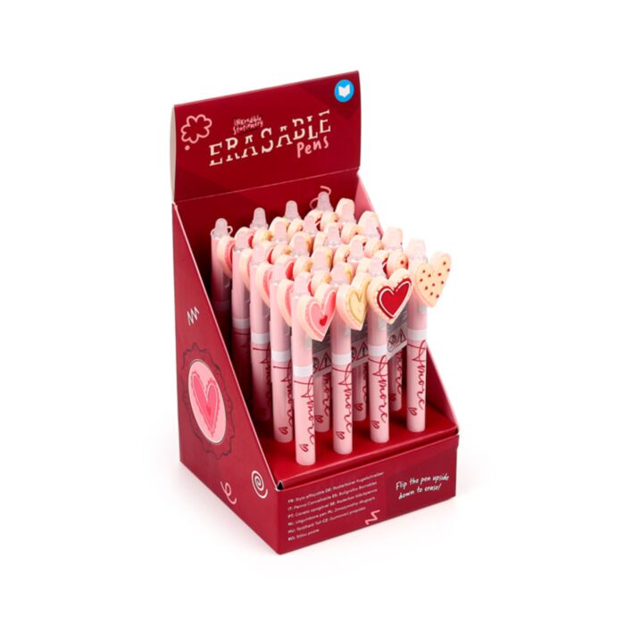 Bolígrafo Borrable Inkredible con Tope de Silicona Corazones Amore