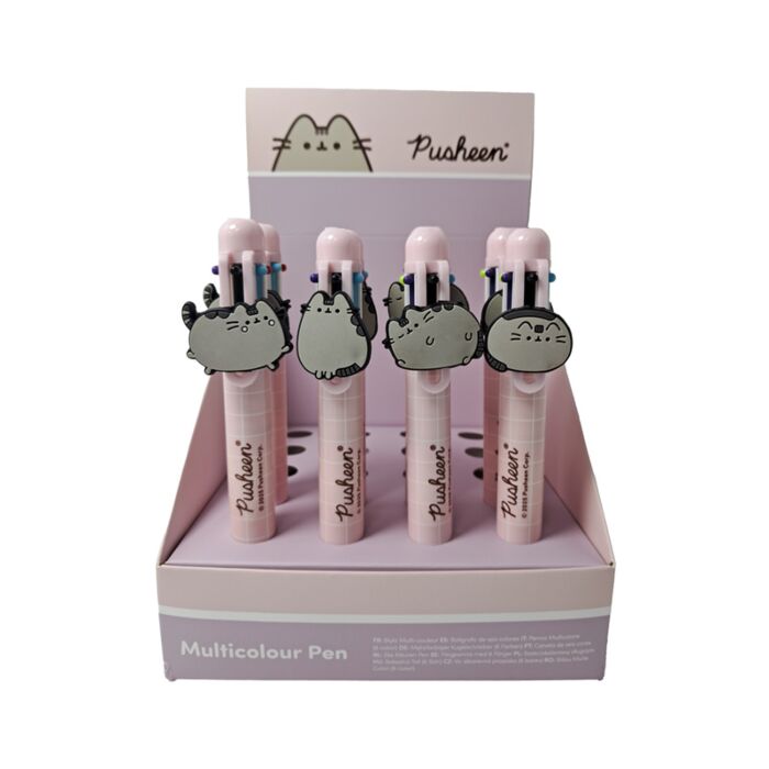 Bolígrafo Multicolor 6 Colores con Accesorio Gato Pusheen