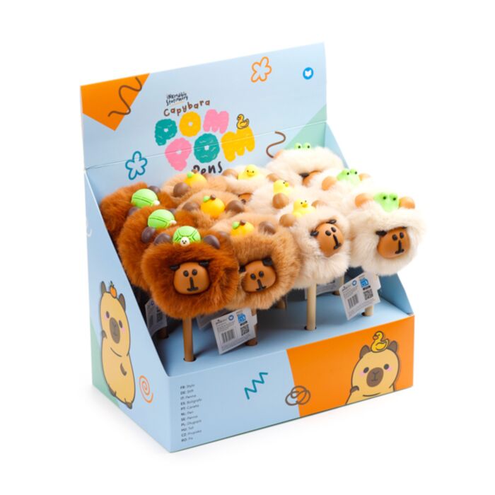 Bolígrafo de Punta Fina Capibara con Pompón Esponjoso