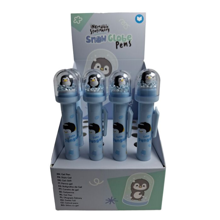 Bolígrafo con Tope Bola de Nieve de Pingüino Animales Adorables Adoramals 