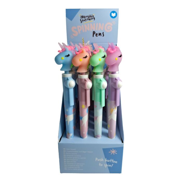 Bolígrafo de Punta Fina Unicornio Mágico con trompo giratorio