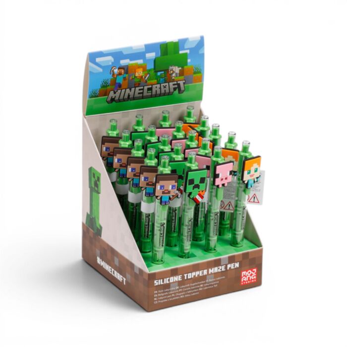 Bolígrafo con Tope de Silicona Minecraft