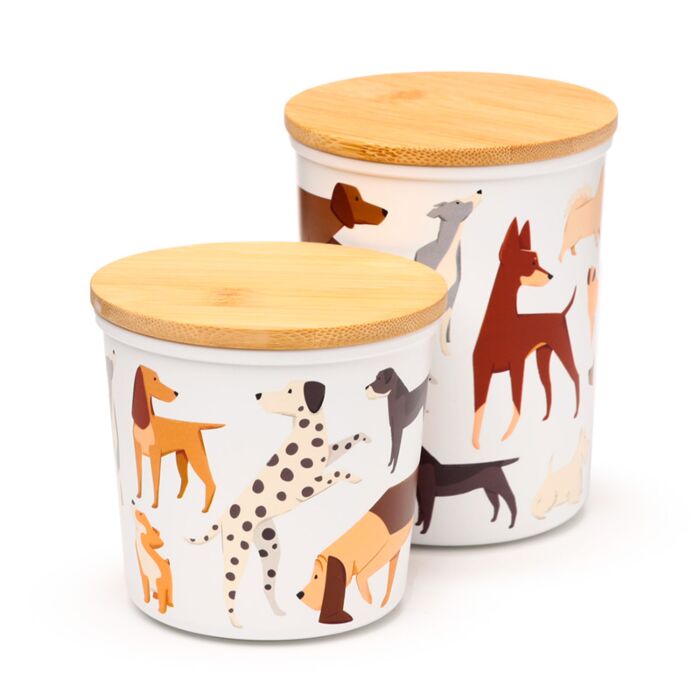 Set de 2 Tarros de Cocina RPETy Bambú Ladridos de Perro Barks S/M