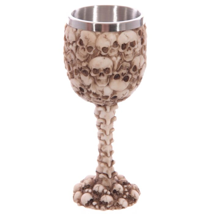 Copa Decorativa Múltiples Cabezas de Calavera y Espina Dorsal