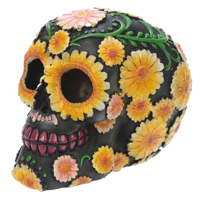 Figura Calavera Calavera Día de los Muertos con Margaritas