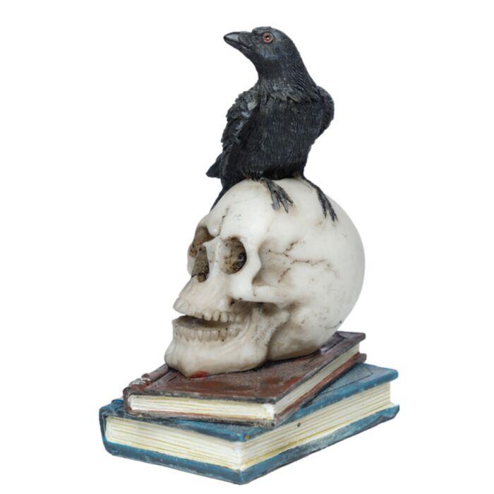 Figura Calavera Cuervos sobre Calaveras y Libros