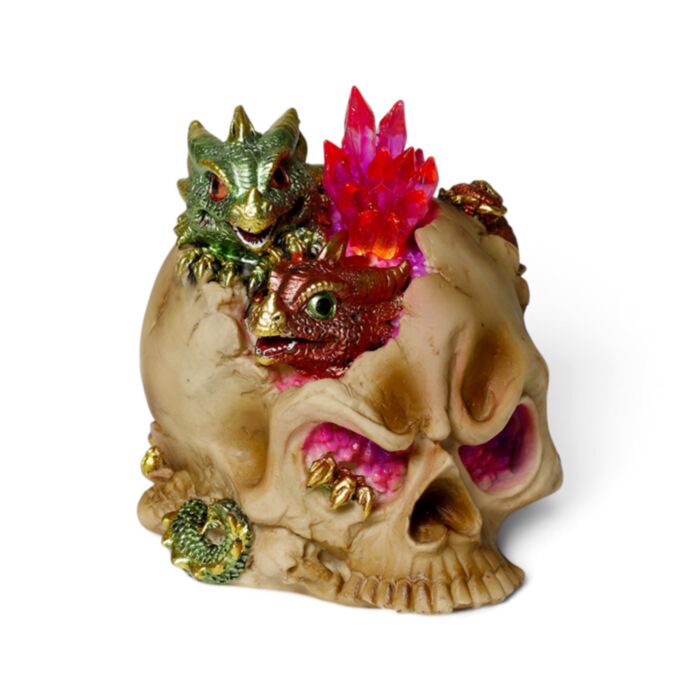 Figura de Dragón con Luz LED Bebés Dragón de los Elementos y Calavera Cristal