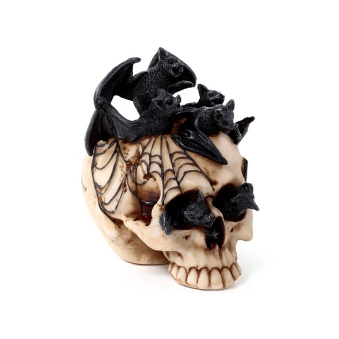 Figura Calavera con Murciélagos Reptando