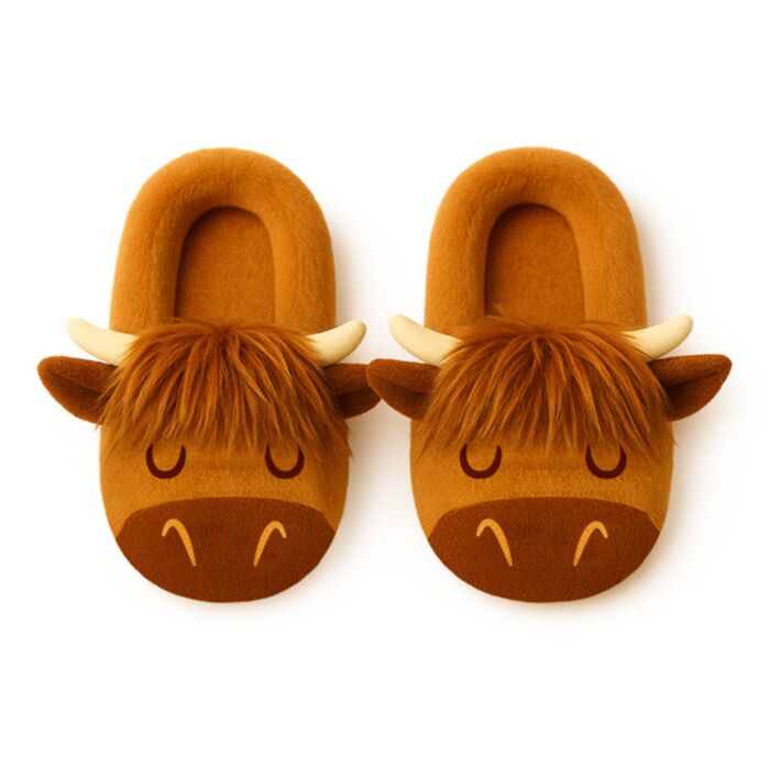 Zapatillas de Peluche Antideslizantes Vaca Escocesa Highland Coo EU36-38