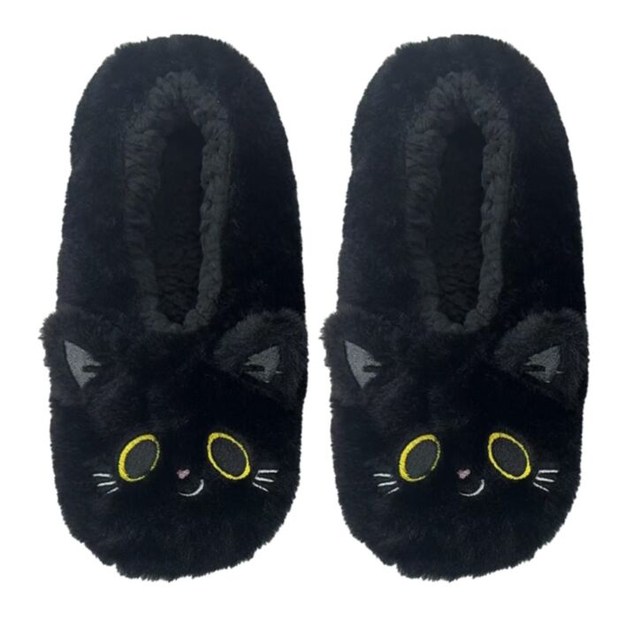 Zapatillas de Peluche Antideslizantes Gato Negro Lucky The Black Cat EU39-41