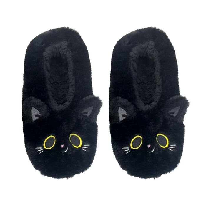 Zapatillas de Peluche Antideslizantes Gato Negro Lucky The Black Cat EU36-38