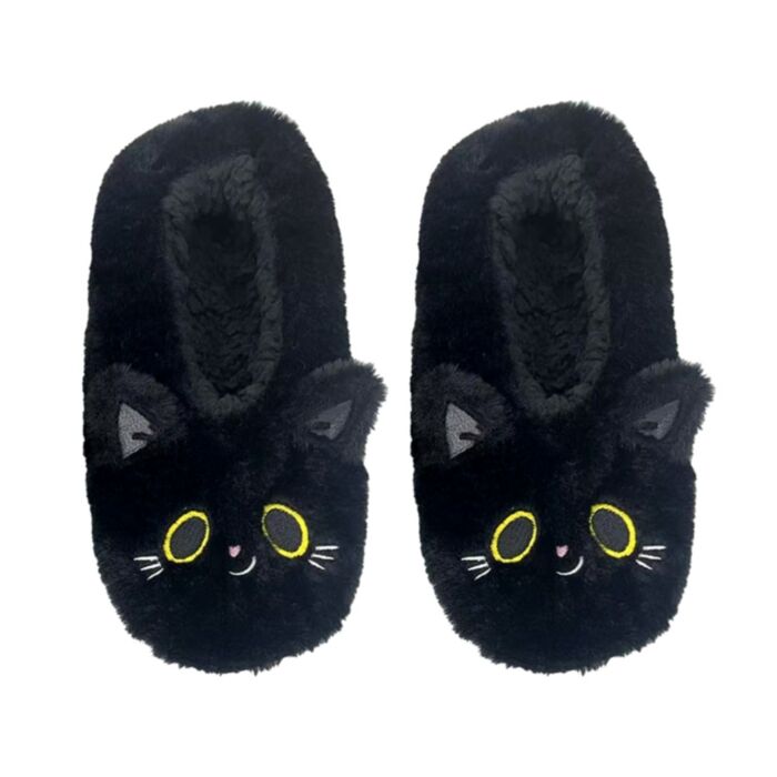 Zapatillas de Peluche Antideslizantes Gato Negro Lucky The Black Cat EU36-38