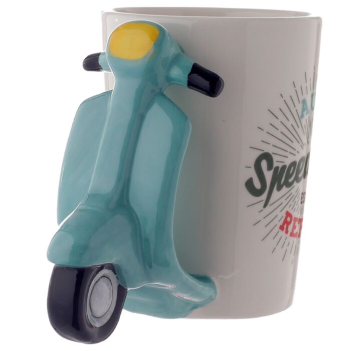 Taza de Cerámica Asa con Forma de Moto Scooter