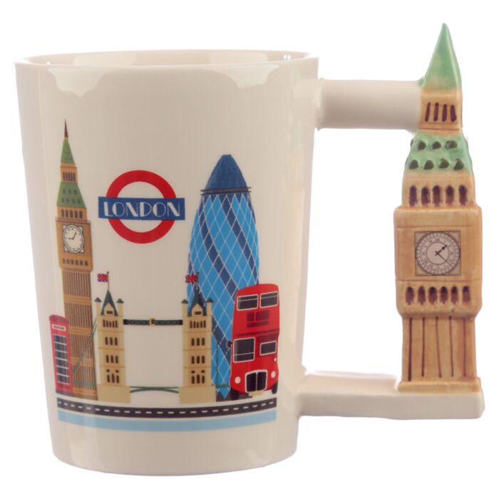 Taza de Cerámica Asa con Forma de Big Ben Iconos de Londres