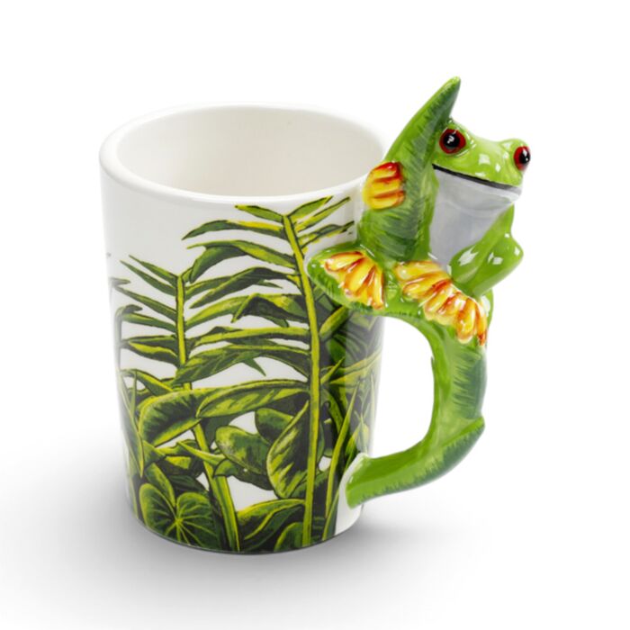Taza de Cerámica Asa con Forma de Rana