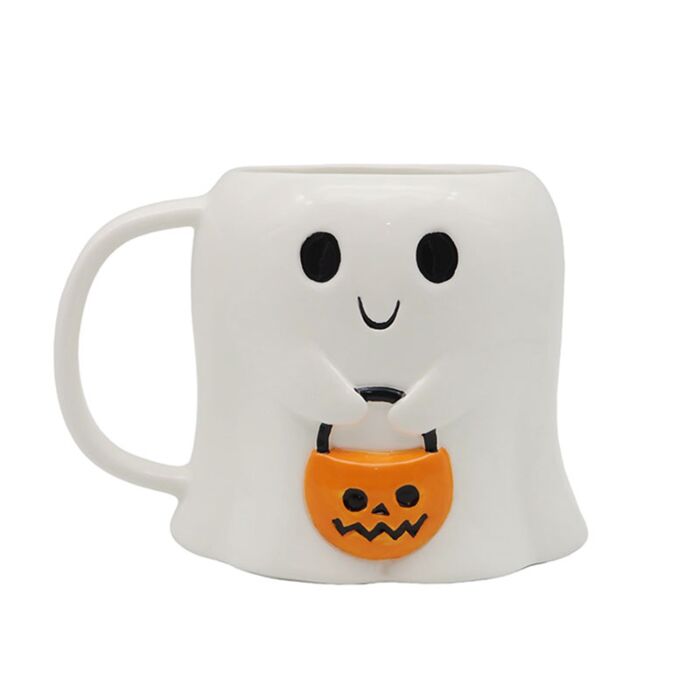Taza de Cerámica con forma de Fantasma Truco o Trato Espeluznante