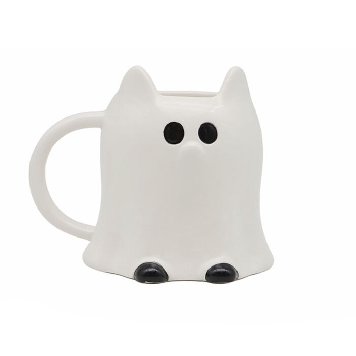 Taza de Cerámica con forma de Gato Fantasma Spooky Espeluznante