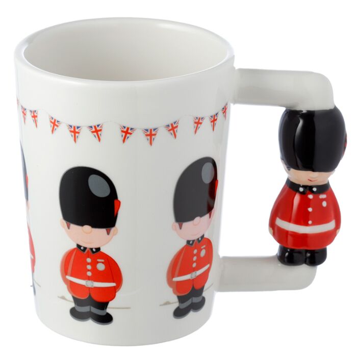 Taza de Cerámica Asa con Forma de Guardia Real Británica
