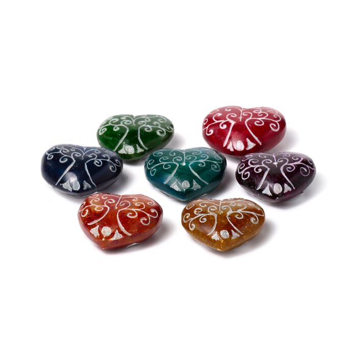 Quemador de Incienso Chakra Corazón Árbol de la Vida Esteatita Tallado