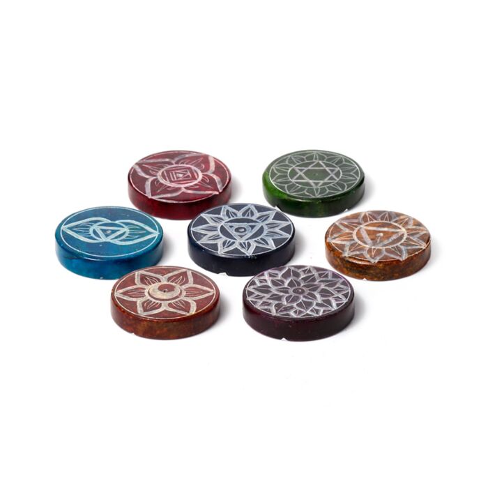 Quemador de Incienso Ckakra Redondo Esteatita Tallado 