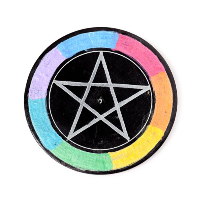 Quemador de Incienso Piedra de Jabón Esteatita Chakra Pentáculo 