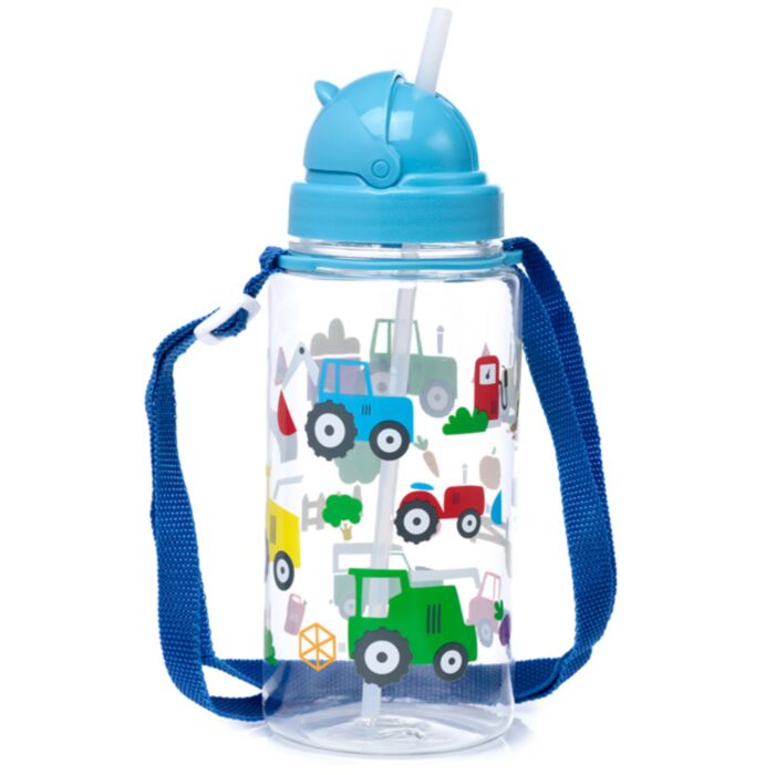 Botella de Agua Infantil Inastillable Pequeños Tractores 450ml