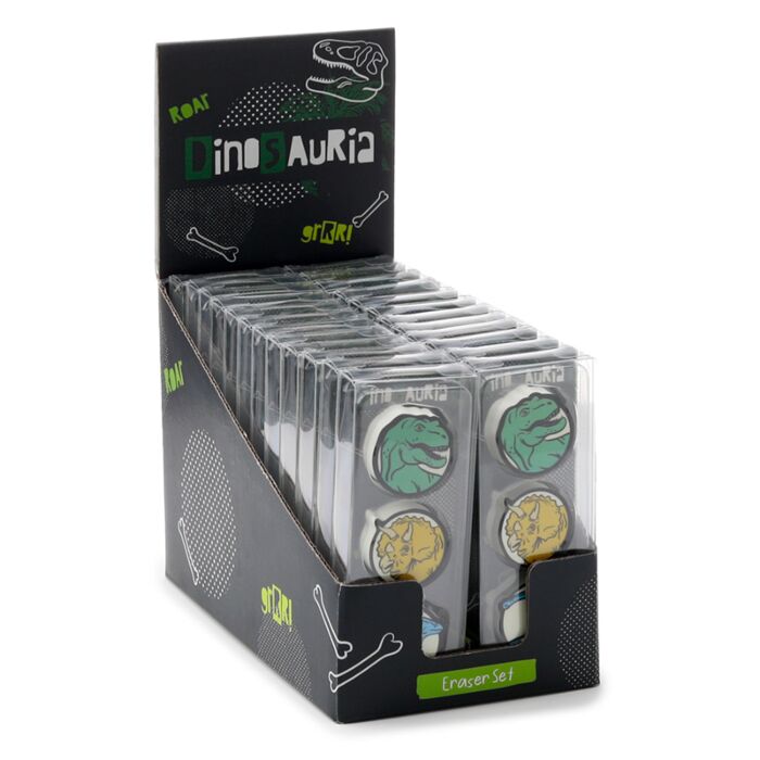 Set de 3 Gomas de Borrar Dinosaurio Dinosauria