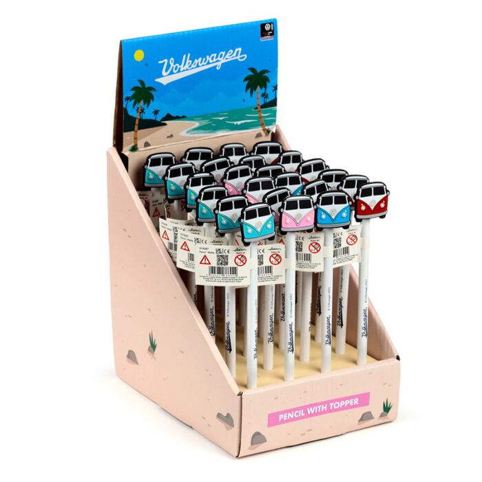 Lápiz con Tope de PVC Caravana Volkswagen VW T1 Camper Azul