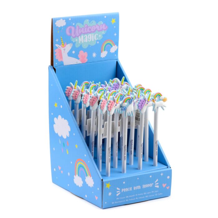 Lápiz con Tope de PVC Unicornio Mágico