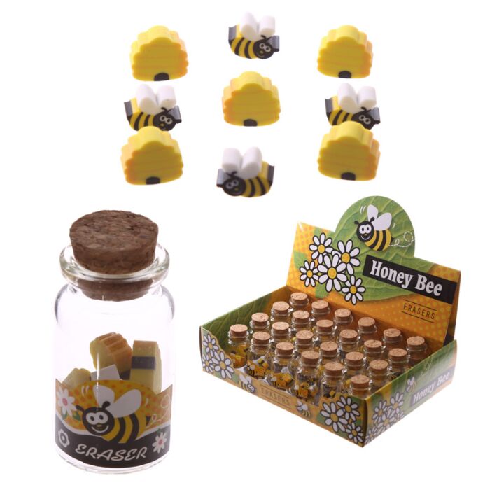 Bote de Gomas de Borrar Abeja y Miel