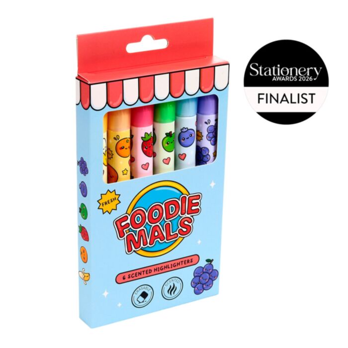 Set de 6 Subrayadores Borrables Perfumados Frutas Foodiemals 