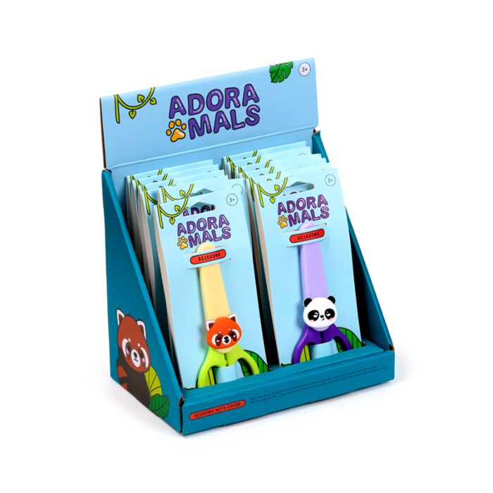 Tijeras Infantiles con funda y adorno de Animales Adorables Salvajes Adoramals