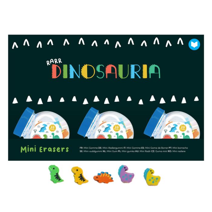 Bote de Mini Gomas de Borrar Dinosaurio Jr Dinosauria