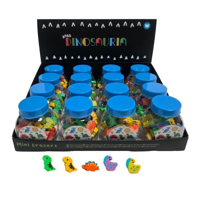 Bote de Mini Gomas de Borrar Dinosaurio Jr Dinosauria