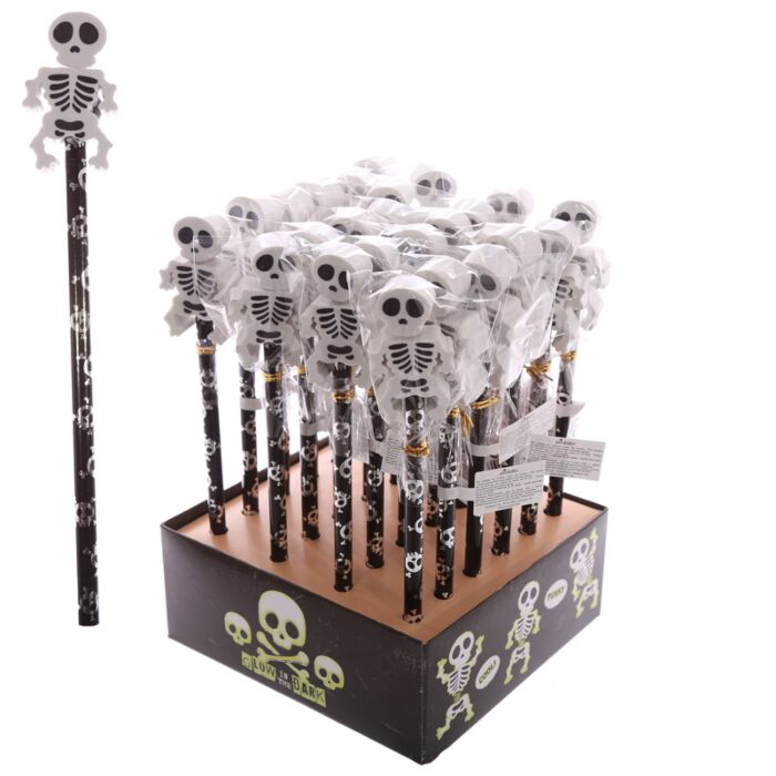 Lápiz con Goma de Borrar Esqueleto Divertido