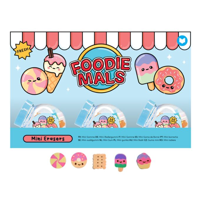 Bote de Mini Gomas de Borrar Foodiemals 