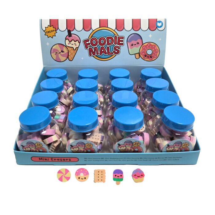 Bote de Mini Gomas de Borrar Foodiemals 