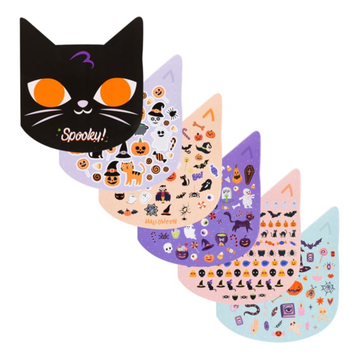 Libro de Pegatinas con forma de Gato Spooky Espeluznante