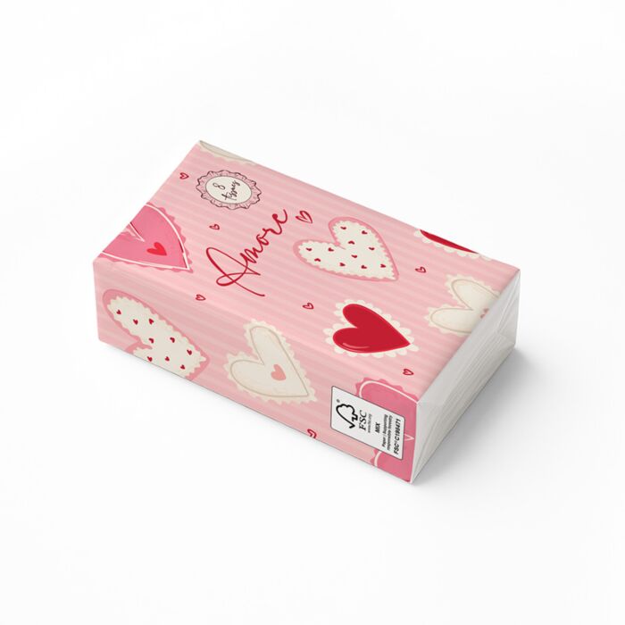 Pack de 8 Pañuelos Corazones Amore 