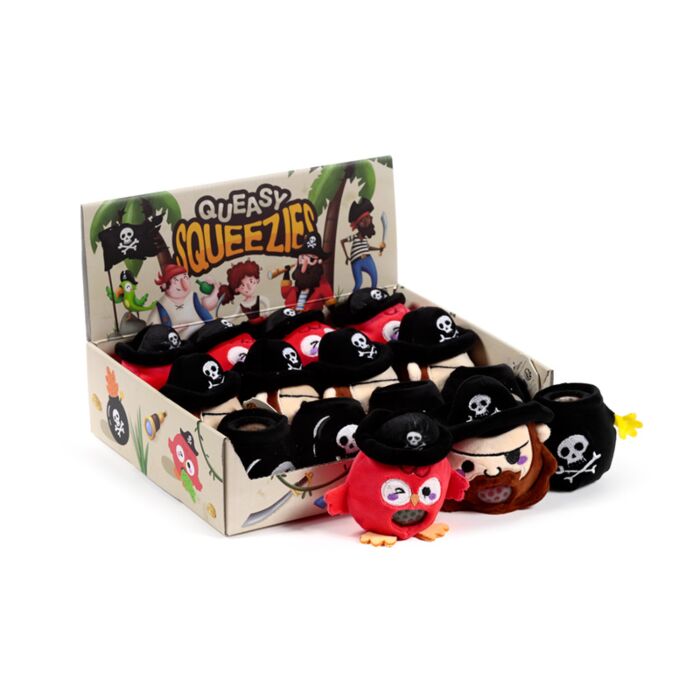 Juguete Estrujable de Peluche Queasy Squeezies Piratas Jolly Rogers 